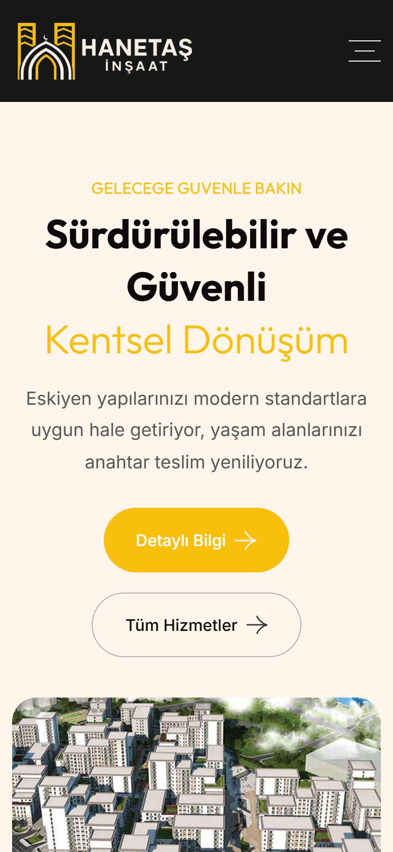 Hanetaş İnşaat mobil ekran görüntüsü
