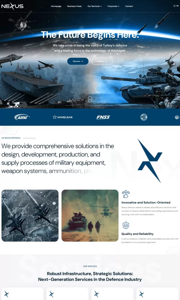 Nexus Defence web sitesi ekran görüntüsü
