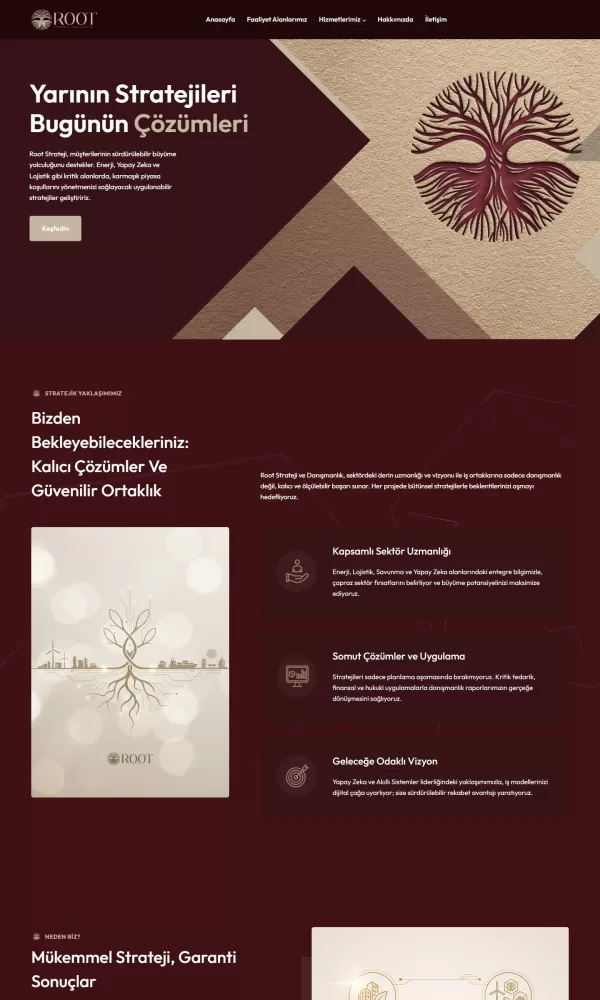 Root Danışmanlık web sitesi ekran görüntüsü